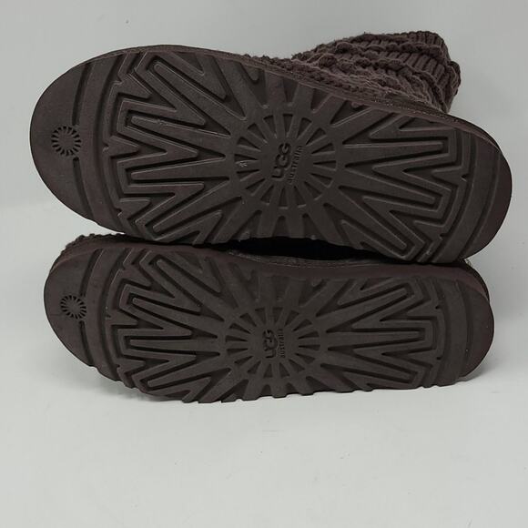 UGG Cardy Knit Brown Mid Boots Size 6 - Picture 6 of 8